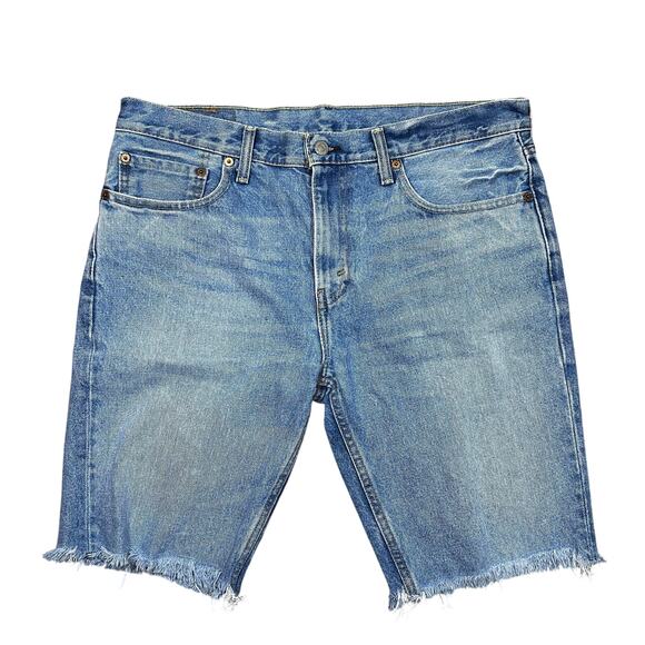 Levi’s 511 Raw Hem Denim Jean Shorts 34 Waist 10 Inseam - Picture 3 of 3